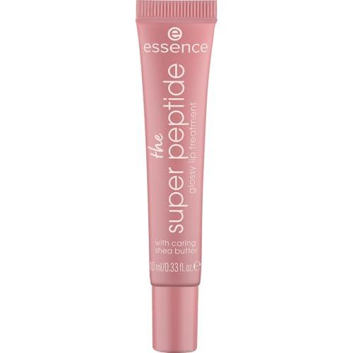 Essence Cosmetics The Super Peptide Glossy Lip Treatment, Levigante, con Vitamine, Curativo, Lucida, 10 ml
