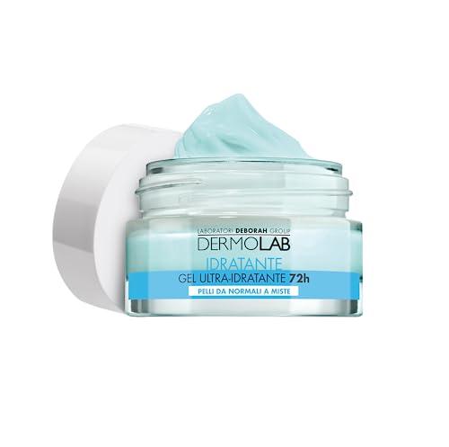 Dermolab - Crema Viso Idratante Gel 72H per Pelle Normale e Mista con Pool di Acido Ialuronico, Effetto Rimpolpante, Protegge la Cute con un'Azione Antiossidante, 50 ml