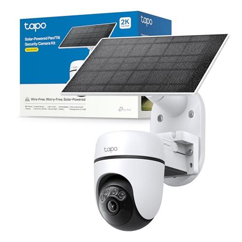 Tapo C610 KIT 2K 3MP Telecamera Wifi Esterno Senza Fili con Pannello Solare, 360° PTZ Videocamera Sorveglianza a Batteria 6700mAh, Rilevamento Umano, Visione Notturna a Colori, Tracciamento AI, IP65