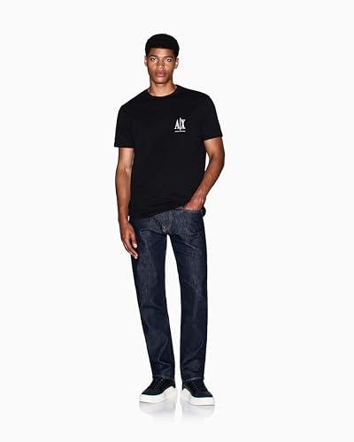 Armani Exchange Short Sleeve Side Monogram Logo Maglietta, Nero, S Uomini, Nero, S