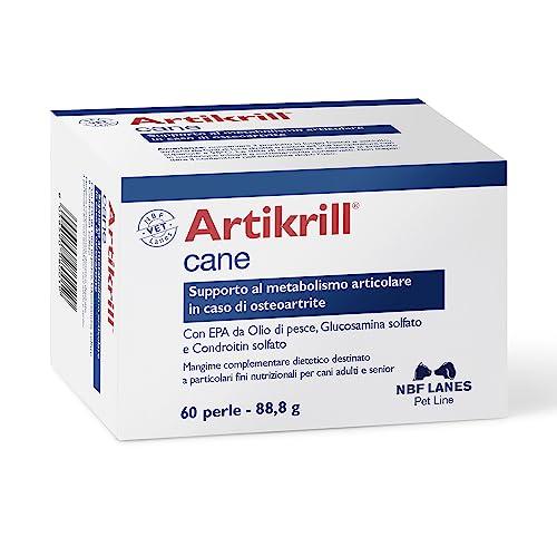 NBF Lanes | Artikrill Cane, 60 Perle Appetibili, Supporto Metabolismo Articolare in caso di Osteoartrite in Cani Adulti e Senior