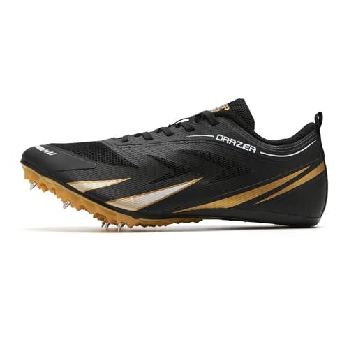 LEOCI Scarpe da corsa per atletica leggera, traspirante, leggera, resistente, per atletica leggera, per donne e ragazzi, Nero oro, 40 2/3 EU