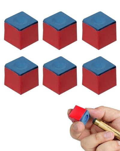 HUVZOR 6 pezzi Gessetti Biliardo,Gesso da Biliardo,Gessetti per Stecche da Biliardo,Gessi Biliardo,Gessetto da Biliardo,Pool Cue Cubes, per Appassionati e Professionisti(blu)
