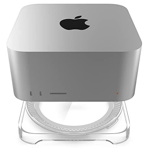 Spigen LD202 Supporto da tavolo progettato per Mac Studio M4 Max 2025, M3 Ultra 2025, M2 Max, M2 Ultra, M1 Max, M1 Ultra, M1 Ultra, con filtro dell'aria integrato - Trasparente