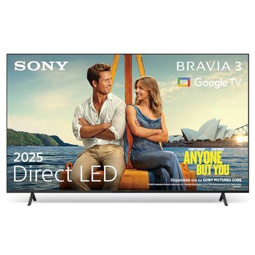 Sony BRAVIA 3 - Direct LED | Altoparlante X-Balanced | Dolby Vision/Atmos | IMAX Enhanced | Google TV (2025) | Google Cast | Apple AirPlay 2| Eco Dashboard 2 | Game Menu 2-50pollici