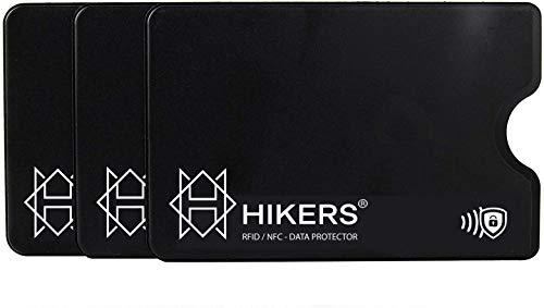 HIKERS Custodie Blocco RFID - ANTI FRODE - La Protezione di Carte di Credito/Debito e di Identità per Portafogli - Isolamento Chip Contactless RFID e Radio NFC (Protectores Tarjeta 3)