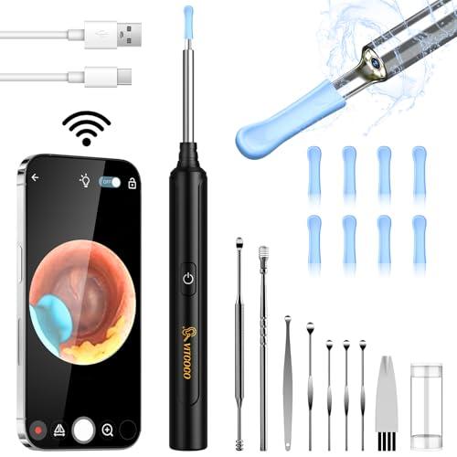 VITCOCO Otoscopio Endoscopio auricolare, Detergente per le Orecchie Con 6 luci LED Otoscopio Kit per la Rimozione del Cerume ad Alta Definizione, Adatto per iPhone/iPad, iOS, Android