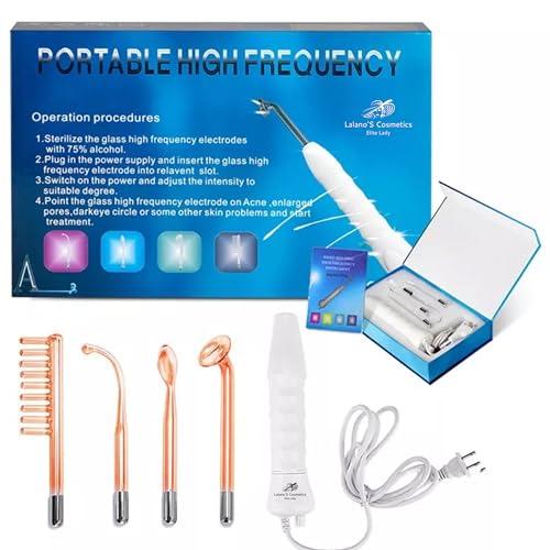Lalano`S Cosmetics - Dispositivo per il trattamento cosmetico 4 in 1, ad alta frequenza, elettrodi ad alta frequenza, per tonificare il viso, rimuovere punti neri, pulizia pori, trattamento acne,