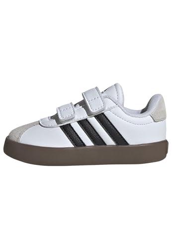 adidas Unisex - Bambini e Ragazzi VL Court 3.0 Shoes, Cloud White/Core Black/Grey One, 38 EU