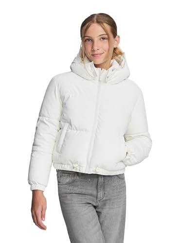 TERRANOVA Giubbotto imbottito bambina con cappuccio, effetto gommato, chiusura zip – Regular fit – Bianco lana – 14+