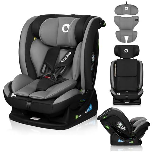 LIONELO AART I-SIZE Seggiolino Auto per Bambini 40-150 cm, Montaggio con Cinture di Sicurezza, Poggiatesta e Schienale Regolabili, Inserto Riduttore e Linguinale, Norma R129 i-Size