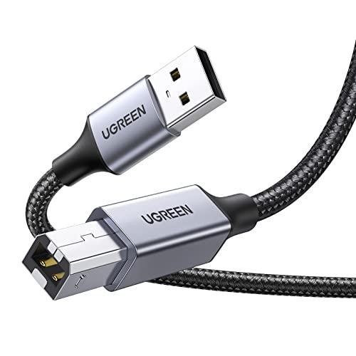 UGREEN Cavo Stampante USB 2.0 Nylon Cable Type A a Tipo B Maschio (1 M)