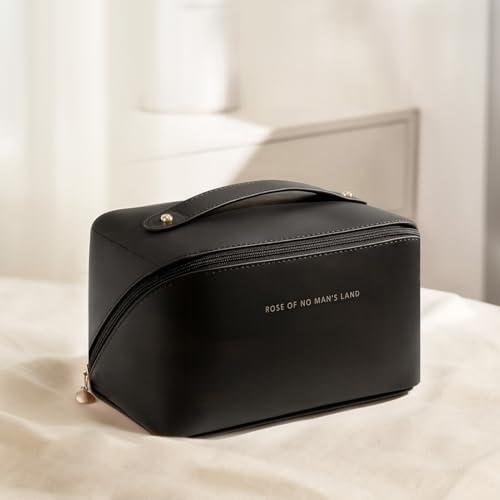 Beauty case da viaggio organizer – Grande capienza, impermeabile, con divisori e manico per una facile conservazione, nero, Moda