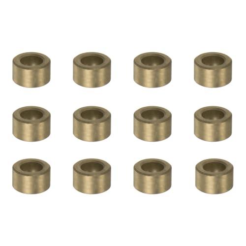 QUARKZMAN 12pz Cuscinetti a Manicotto (Semplici) 6mm Foro x 10mm Diametro Esterno x 6mm Lunghezza, Boccole in Bronzo Sinterizzato Autolubrificanti