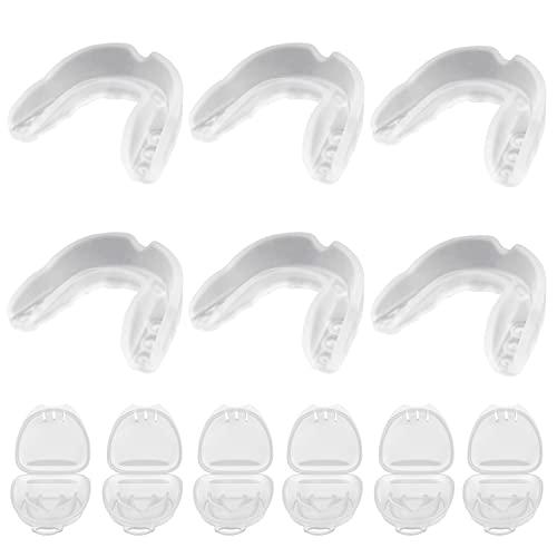 6 paradenti sportivi, paradenti da uomo, per boxe, arti marziali, MMA, Muay Thai, Hockey, protegge denti, gengive e mascelle (trasparente)