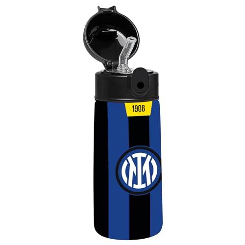 Seven Borraccia F.C. INTER Calcio, Nero Blu, Borraccia Termica in Acciaio Inox Interno Esterno, Mantenimento Temperatura fino a 24h, Borraccia Scuola Bambino - Bottle Termica