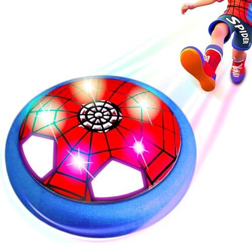 Glückpa Spider Pallone Calcio Fluttuante, Hoverball con Luci LED, Giochi di Calcio per Bambini 3 4 5 6 Anni, Regalo Bambini Bambina 3-12 Anni, Giochi Esterno Interno Bambini
