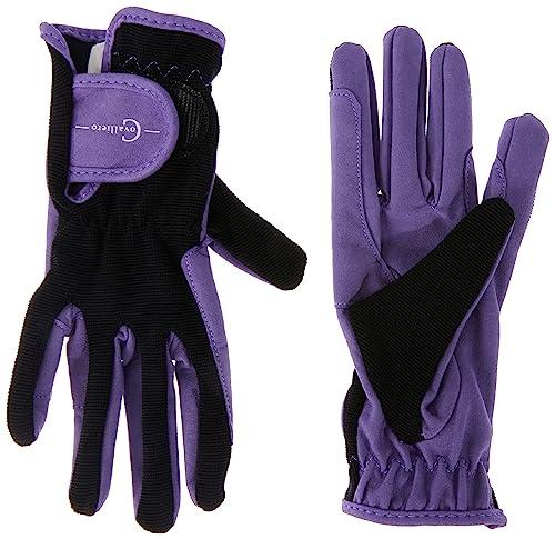 Covalliero Bambini erreit Guanto Lilli Taglia S Guanti da Equitazione, Black/Purple, s
