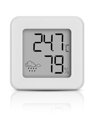 Mini Igrometro Termometro per interni, monitor della temperatura ambiente e misuratore di umidità Misuratore di temperatura e umidità, termometro d'atmosfera (bianco-1 pezzo)