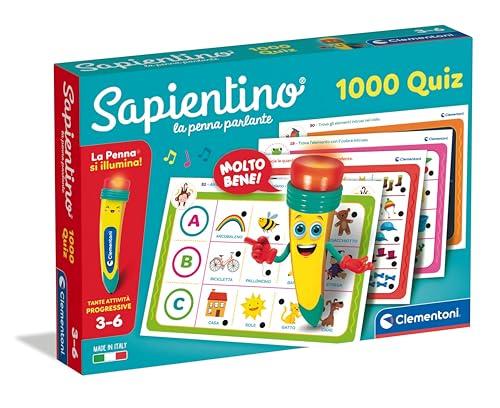 Clementoni Sapientino – La Penna Parlante 1000 Quiz, Gioco Educativo con Penna Interattiva per Bambini 3-6 Anni, Schede per Imparare Lettere, Numeri e Parole, Made in Italy, Lingua Italiana, 16495