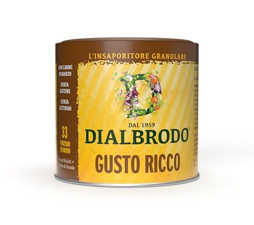 DIALBRODO Gusto Ricco, Insaporitore Granulare con Carne di Manzo e Olio Extravergine di Oliva, Barattolo da 135 gr