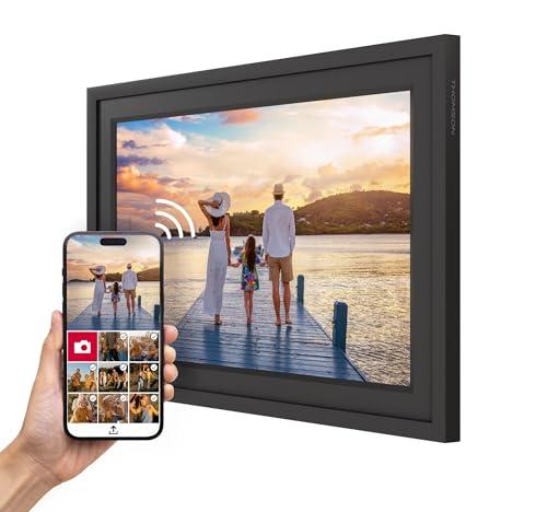 THOMSON Cornice Fotografica 10 pollici - 25,6 cm, 1280x800 HD IPS, Touchscreen, Memoria 32 GB, Rotazione Automatica, Connessione Multi-Utente, WLAN, Supporto da Tavolo o Montaggio a Parete