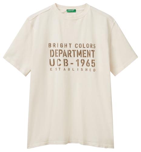 United Colors of Benetton T-Shirt 3F98U109Y, Bianco, L Uomo