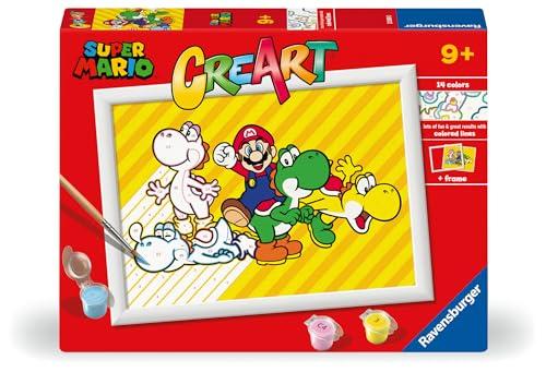 Ravensburger - CreArt Serie D, Super Mario, Dipingere con i Numeri, Kit Pittura Bambini, Cornice Inclusa, Gioco Educativo, Idea Regalo Bambini 9+ Anni, 18x13 cm