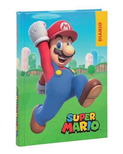 SUPER MARIO - Diario Scuola 2024-2025 Ufficiale Super Mario, Diario 12 Mesi Ideale per la Scuola Elementare, con Copertina Imbottita e 320 Pagine Interne Stampate a Colori, 13 x 17,8H cm, Rosso