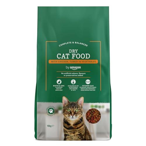 by Amazon - Alimento secco completo per gatti adulti con pollo, tacchino e verdure, 1 confezione da 10 kg