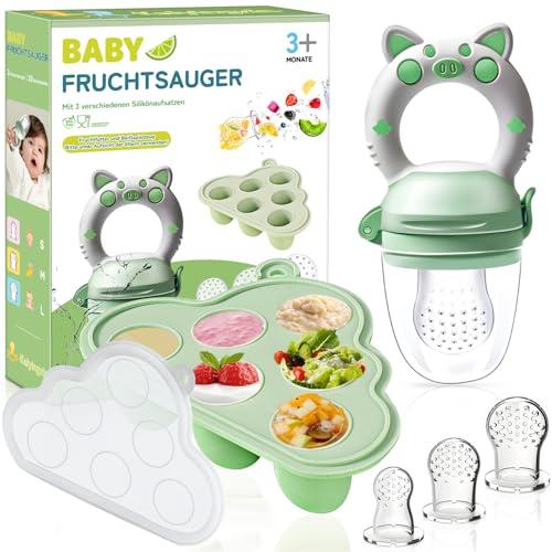 Kaiyingxin 2 Ciuccio per Alimenti/Frutta per Bambini + 8 Ciucci in Silicone di 3 le Taglie + 2 Bambini Forchette In Silicone, Ciuccio Frutta Neonati, Alimentatore di Alimenti Freschi per Neonati