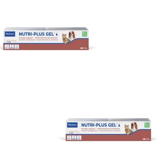 Virbac Nutri-Plus Gel | Confezione Doppia | 2 x 120 g | Integratore alimentare per cani e gatti per la convalescenza | Stimolante dell'appetito, supporto energetico altamente concentrato