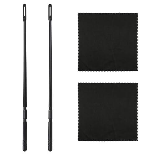 2 bastoncini per la pulizia del flauto, 2 panni per la pulizia, strumenti per la pulizia degli strumenti a fiato, set di panni per la pulizia, asta per la pulizia del flauto