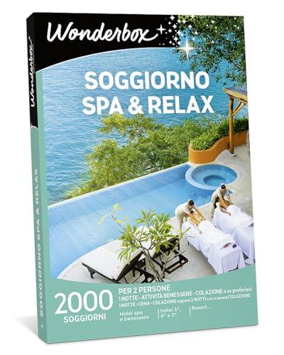 Wonderbox - Soggiorno Spa & Relax | Pacchetto Viaggio Regalo Per Due Valido Per 3 Anni E 3 Mesi | Cofanetto Regalo Donna, Cofanetto Regalo Uomo | Gift Box | Regali Di Coppia O Un Weekend Per Due Amici