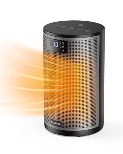 Stufetta Elettrica da Bagno PALINTH, Termoventilatore con 4 Modalità, Termostato, Protezione da Surriscaldamento e Ribaltamento, Timer 8 Ore, per Interni e Camera da Letto