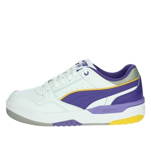 PUMA Rebound Retro, Scarpe da Ginnastica Unisex-Adulto, White-Team Violet-Yellow Sizzle, 46 EU