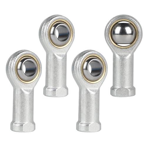 EFUTURETIME 4PCS Cuscinetto Estremità Stele M16, Cuscinetti Sferici con Filettatura Destrorsa in Acciaio per Cuscinetti, Snodi Sferici SI16T/KM(PT) per Biciclette, Motocicli, Attrezzature Meccaniche