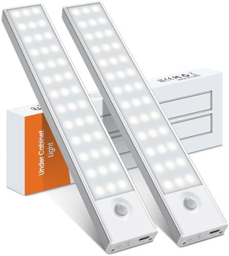 PALATALA Luce Led Sottopensile, 78 Luci Armadio Led con Sensore di Movimento 4 Modalità, 22.5CM Luci Sottopensile Cucina USB Ricaricabile per Cucina, Scale, Armadio, Corridoio, Camere da Letto