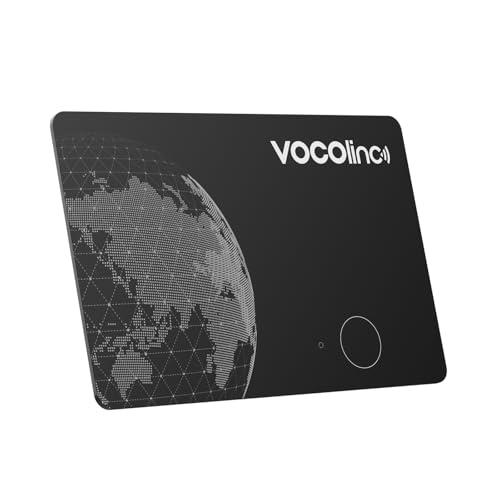 VOCOlinc Air Tag Card Compatibile con Android Google Funzioni Trova o iOS Apple Dov'è App, Ricaricabile Wallet Tracker Card Thin, Bluetooth Localizzatore per Portafoglio/Bagaglio/Zaino Borsa, 1 Pezzi