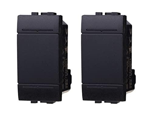 2 Pezzi Deviatore 1P 16A Compatibile Con Bticino Living Light (Nero)