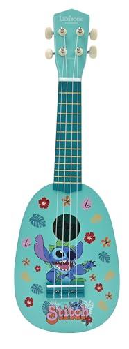 Lexibook, Disney Stitch, Il mio primo ukulele di legno, 4 corde di nylon, 53 cm, guida inclusa, Blu, K230D