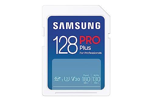 Samsung Memorie PRO Plus Scheda SD per Fotografia da 128 GB, UHS-I U3, Fino a 180 MB/s (MB-SD128S/EU)