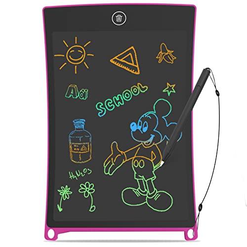 GUYUCOM Tavoletta Grafica LCD Scrittura 8,5 Pollici Schermo colorato Doodle Tavolo da Disegno Tavoletta Grafica con Pulsante di Blocco per Regalo di Compleanno per Ragazze (Rosa)