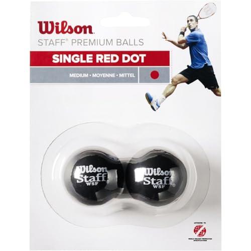 Wilson Staff, Pallina da Squash, Confezione da 2, WRT617700 Unisex, Rosso/Nero, Taglia unica