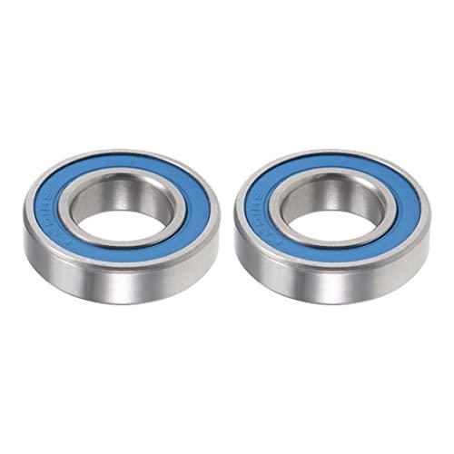 PATIKIL 12mm x 24mm x 6mm Profondo Scanalatura Sfere Cuscinetti, 2 Pezzi Cromo Acciaio Cuscinetto a Sfera a Gola Profonda per Potenza Trasmissione P6(ABEC3), 6901-2RS