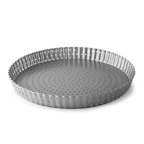 LACOR - 68782 - Tortiera Crostata, Stampo Crostata, Stampo Riccio, Forato, Acciaio al Carbonio, Senza PFOA, Antiaderente, Adatto al Forno, Adatto al Congelatore, 24 cm