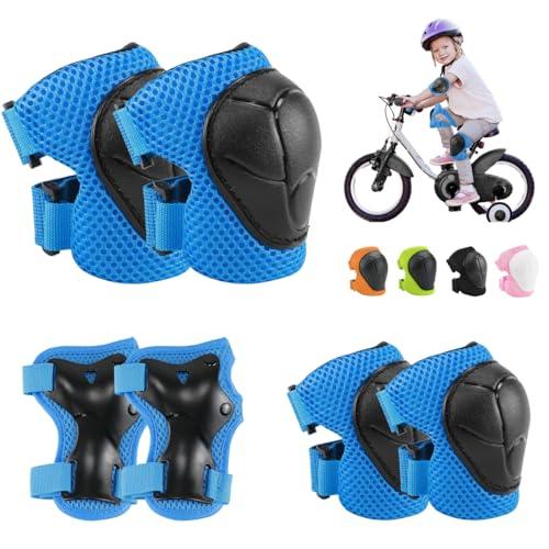 Protezione Kit per Bambini 6 in 1 Protezioni Skateboard Bambino Set di Ginocchiere Protezioni Ginocchiere Gomitiere Tutore Polso Set per Ragazze Ragazzi Skateboard Bicicletta Pattinaggio Monopattino