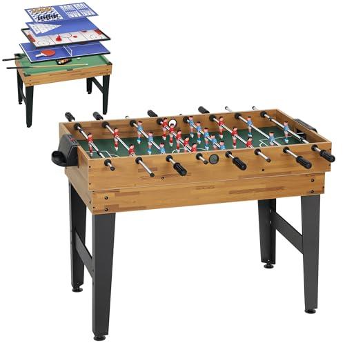 SPORTNOW Tavolo Multigioco 13 in 1, Tavolo da Gioco Multifunzione con Calcio Balilla, Biliardo, Ping Pong, Ice Hockey, Anelli, Scacchi, Backgammon, Dama, Bowling ecc. per Adulti e Bambini, Casa Scuola
