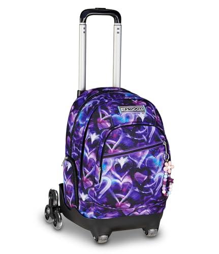 Seven Trolley Scuola Comby 8 Ruote LOVEPASS, Viola, 31 L, Scomponibile, Uso Zaino, Tasche multiuso, Tasca porta pc, Struttura pieghevole, Barra telescopica, Scuola elementare e media, Bambina