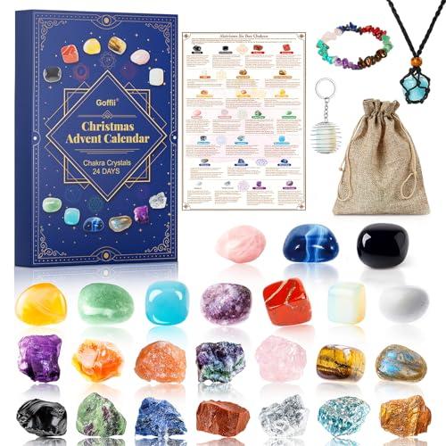 Calendario dell'Avvento 2025 per donne Cristallo, calendario dell'Avvento di 24 giorni con pietre preziose naturali, il regalo più bello per donne, bambini e i vostri cari